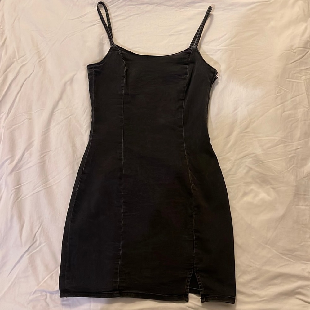 Divided H&M black denim mini dress